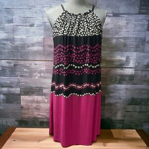 JULIAN TAYLOR Pink and Black Polka Dot Dress for Woman Size 8